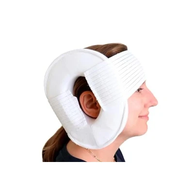 Imagen de KMINA Almohada Antiescaras con Agujero para Dormir de Lado, Cojin Redondo Oreja, Condrodermatitis Hueco, Piercing Made in Europe