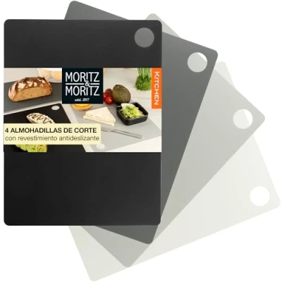 Imagen de Moritz &amp; 4x Tabla cortar Flexible Corte cocina 38 x 29 cm de Plastico Superficie Antideslizante para un Seguro Juego tablas