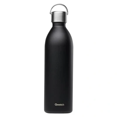 Imagen de Qwetch Botella isotérmica activa de acero inoxidable 1 L con asa reciclada 24 horas fría y caliente impermeable, sin BPA compacta
