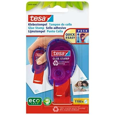 Imagen de tesa Sello Adhesivo, Solución Adhesiva para Pegar Rápidamente Papel, Fotos, Cartón y Notas, 1100 Aplicaciones de Adhesivo Doble Cara, Empaque Ecológico