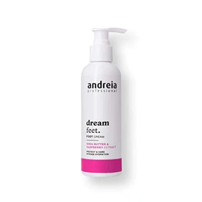 Imagen de Andreia Professional Foot Cream Dream Feet con Manteca de Karité y Extractos Frambuesa Crema para Pies Talones Agrietados Piel Seca Hidratación Intensa 200 ml