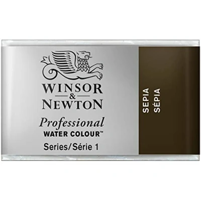 Imagen de Winsor &amp; Newton Acuarela Profesional Pintura de Acuarela, Alta Luminosidad, Resistente a la Luz, Calidad Archivo, Godet, Color Sepia
