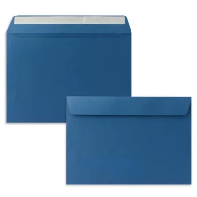 Imagen de sobres DIN C5, 25 unidades, color azul real, 16,2 x 22,9 cm, cierre autoadhesivo, elegantes para grandes invitaciones y tarjetas de cumpleaños o boda