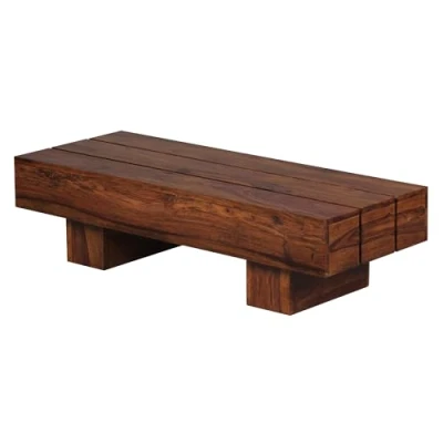 Imagen de FineBuy Mesa de Centro Moderna Rectangular 120x45x30 cm Madera Maciza Sheesham Auxiliar para Salón Mesita Café Sofá