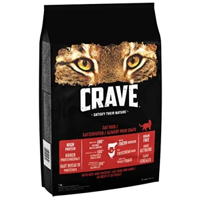 Imagen de Crave Alimento seco para Adultos con Ternera y Pollo, 7 kg (1 Bolsa) Comida Gatos Premium Seca Alto Contenido de proteínas sin Cereales Fabricado Carne Vacuno Pollo 100%