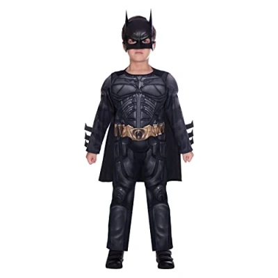 Imagen de amscan Disfraz de superhéroe para Caballero Oscuro Batman (Edad 3 4 años)