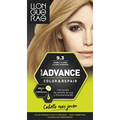 Imagen de Llongueras Color Advance Tinte Pelo Mujer Coloración Permanente Intenso Hasta 5 semanas Tono 9.3 Rubio Claro Dorado