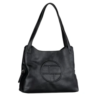 Imagen de TOM TAILOR Rosabel Bolso bandolera para mujer, con cremallera, grande, color Negro, Casual