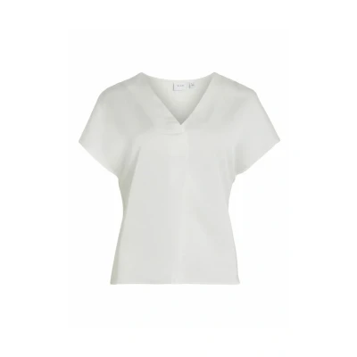 Imagen de VILA MIT Kurzen ÄRMELN Vausschnitt Camiseta básica, Mujer, Talla: 44, Snow white