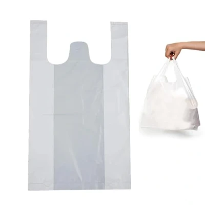 Imagen de Daymand Store Bolsas de Plastico 70% Reciclado Paquete 50 uds 50x60 cm 1,5 kgs Resistentes Asas Bolsa Reutilizable Galga 200 Camiseta