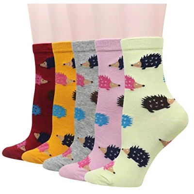 Imagen de Cansok calcetines de Erizo animales becerro la tripulación novedad mujer 5 pares