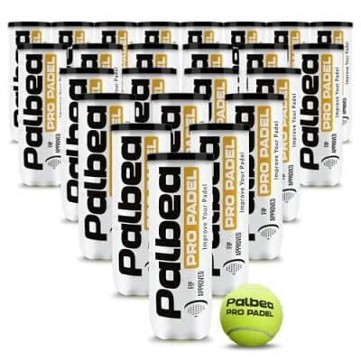Imagen de Palbea Pro Padel Pelotas de Aprobadas por la FIP 1 Caja x 24 Tubos con Fieltro Alta Visibilidad HV. para Entrenamientos y Torneos. Presurizadas, Duraderas Rápidas.
