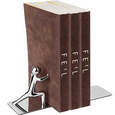 Imagen de Balvi Sujeta Libros Push! Color Cromado Conjunto de 2 Piezas INOX/Zinc