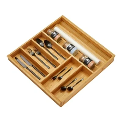 Imagen de ORGA BOX BAMBÚ cubertero con 6 compartimentos para cajones de cocina Wellmann y Alno en armario 60 cm