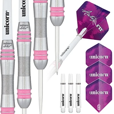 Imagen de Unicorn Darts Autógrafo AutographStyle 2Dardos de Punta Acero, Unisex, Plateado y Rosa, 30 G