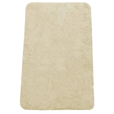 Imagen de Brandseller Alfombra de baño moderna chenilla en estilo tupido, color crema, verde, turquesa, burdeos, gris y pardo, aprox. 50 x 70 cm, poliéster, beige, 80 cm