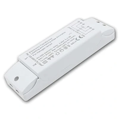 Imagen de Transmedia Transformador halógeno ET 150 230/12V/50 W, protección contra sobrecarga, fusible térmico, no regulable, 160 x 46 30 mm