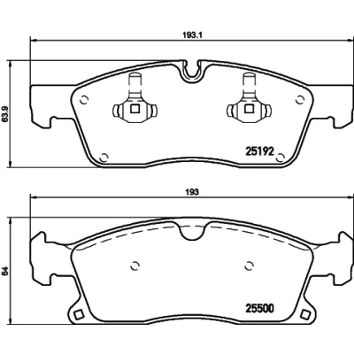 Imagen de HELLA 8DB 355 019 701 Juego de pastillas freno preparado para indicador desgaste MERCEDES BENZ: Clase ML, GL, GLS