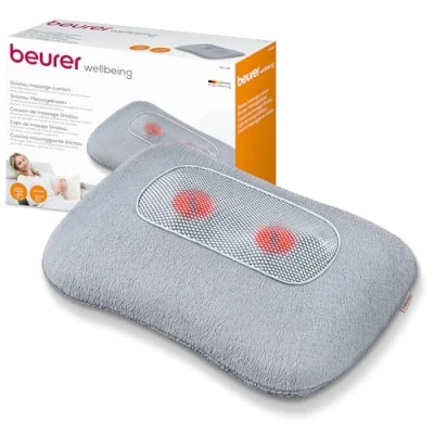 Imagen de Almohada de Masaje Beurer MG 145, Apto para nuca, espalda y piernas, Shiatsu, 4 cabezales