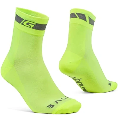 Imagen de Gripgrab Verano Deporte Altura 12cm Calcetines Ciclismo, Adultos Unisex, Amarillo Neón, S (38 41)