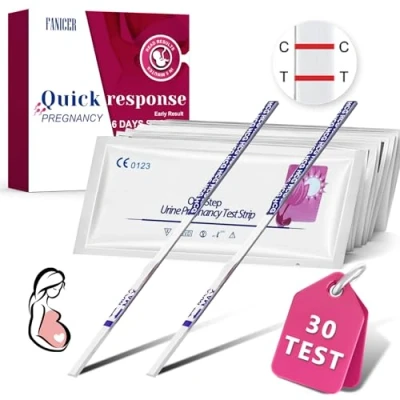 Imagen de 30 Piezas Tira de Prueba Embarazo, 10 mIU/ml Test pregnancy test, Embarazo En Tiras Ultratemprana, Ovulacion, Fertilidad Familiar Femenina