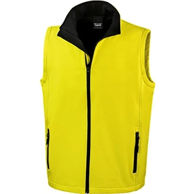 Imagen de Resultado R232 m imprimible Chaleco Softshell para Hombre, Unisex, Color Amarillo y Negro, tamaño Medium