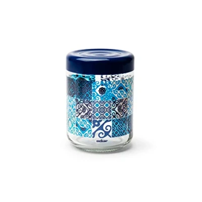 Imagen de Excelsa Mayólica Blue Tarro con tapa, 800 ml, cristal