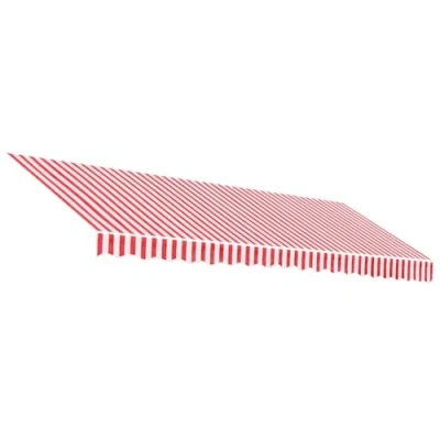 Imagen de vidaXL Tela de Repuesto toldo Rayas Rojas y Blancas 4,5x3 m