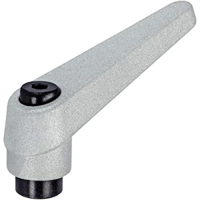 Imagen de Halder 24400.0513 Palanca de sujeción Ajustable, Plata, d1=25 mm / d2=M10 silber