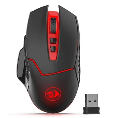 Imagen de Redragon M690 1 Ratón inalámbrico para Juegos con Cambio de dpi, 2 Botones Laterales, 2400 diseño ergonómico, 8 Botones, Color Negro