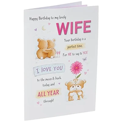 Imagen de Piccadilly Greetings Bonita tarjeta de cumpleaños para esposa 9 x 6 pulgadas