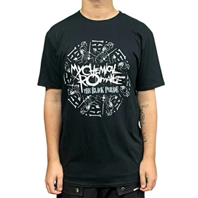 Imagen de My Chemical Romance Camiseta Círculo March Band Logo Oficial Hombres Negro, X Large