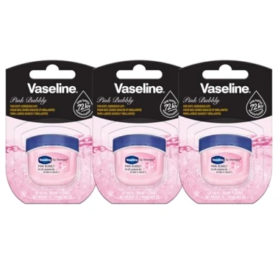 Imagen de Vaseline Lip Therapy Pink Bubbly Bálsamo labial para una recuperación óptima en rosa burbuja (Pink (3 piezas))