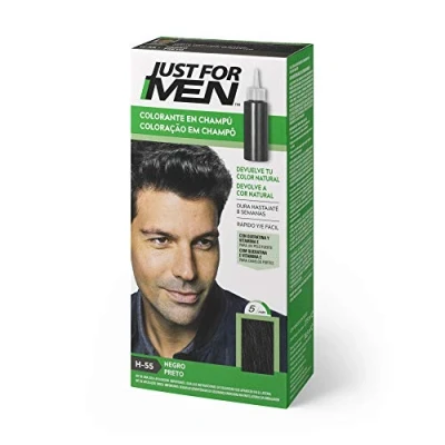 Imagen de Just For Men Colorante en Gel, Tinte Pelo Hombre, Cubre Solo Las Canas, Restaurando El Color Original Para Una Apariencia Natural, Negro, H55