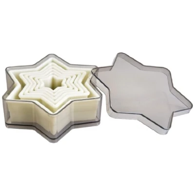 Imagen de Ibili Corta MASAS Estrella Liso (6 PC), Stainless Steel, Transparente y Blanco, 12 x 5 cm