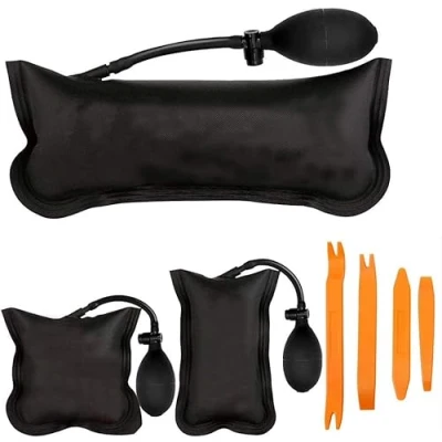 Imagen de Bomba de bolsa cuña aire, Kit aire fuerte nivelación profesional, herramienta alineación inflable, instalación puertas y ventanas coche (7 piezas)