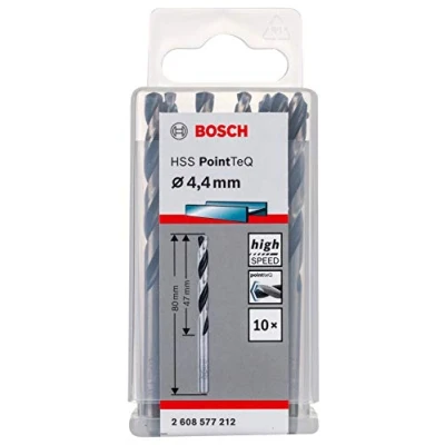 Imagen de Bosch Professional 10 brocas helicoidales HSS PointTeQ, para metal, 4.4 x 47 80 mm, accesorio de taladro