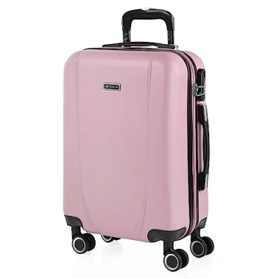 Imagen de ITACA Maleta de Cabina 55x40x20 Maletas Viaje Rígidas Trolley con 4 Ruedas Dobles Mano para Avion Ligera Equipaje Candado Combinación. Compatible Ryanair, Rosa