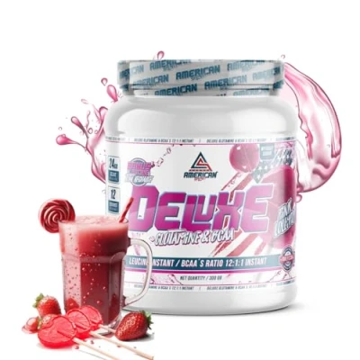 Imagen de AS American Suplement Bcaa Glutamina Deluxe Ayuda a Evitar el Catabolismo Recuperador Muscular polvo Aminoacidos y Sin Azúcar (Piruleta, 300 g)