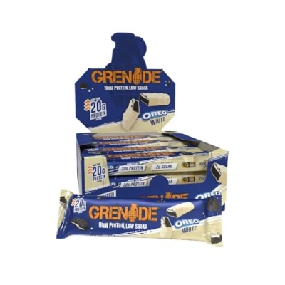 Imagen de Grenade High Protein and Low Carb Barra Sabor OREO White, 12 x 60 g