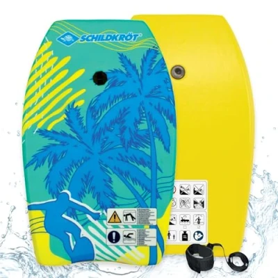 Imagen de Schildkröt Tabla de Bodyboard M, con Cubierta Nailon y Núcleo Espuma EPS, 68 x 43 cm, Incluye Correa Seguridad para Sujetar a la Mano o al Pie, Peso Máximo: 60 kg, 970321