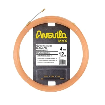 Imagen de Anguila Max Guía Pasacables Terminales Mixtos Monofilamento BI Nylon Color Salmón Diámetro 4mm 12 metros