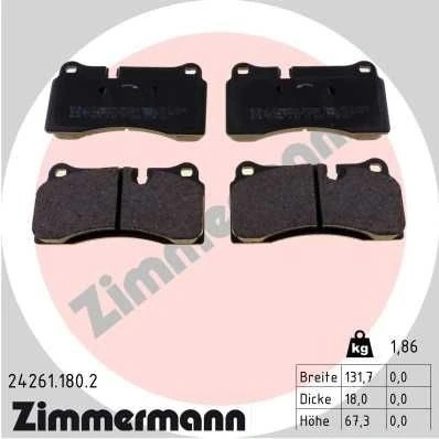 Imagen de ZIMMERMANN 24261.180.2 Juego de pastillas freno con contacto avisador desgaste Foto correspondiente a la entrega AUDI: R8 Coupé