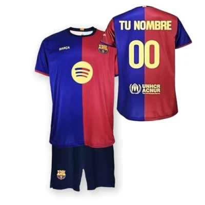 Imagen de Futbol Club Barcelona Conjunto Personalizable Primera Equipación Temporada 2024/2025 Réplica Oficial con Liciencia Niño