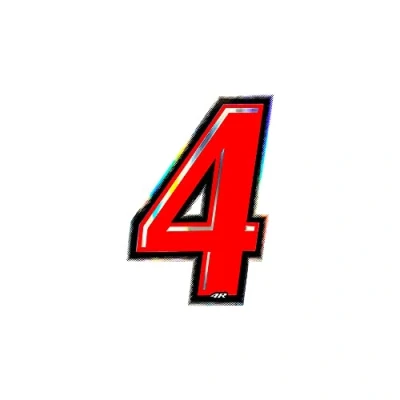 Imagen de 4R Quattroerre.it 13264 Número Racing 4, Rojo, 10 x cm