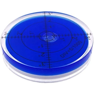 Imagen de umei Alta precisión horizontal burbuja acrílico caso superficie redondo inclinómetros para instrumentos , 60 mm, 15&#039;/2 (azul)60 x 12 mm