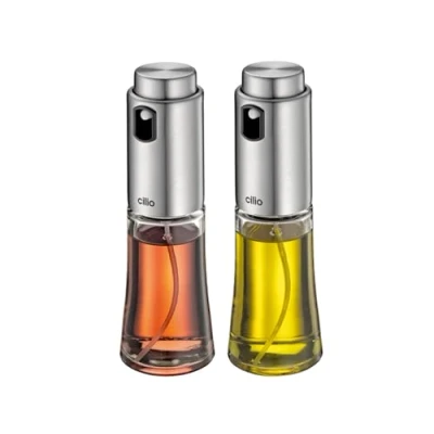 Imagen de cilio Bari Juego de vinagre y aceite (2 unidades, 80 ml, con dispensador, cristal acero inoxidable)
