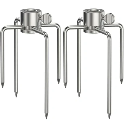 Imagen de 2 agujas de soporte acero para carne a la parrilla Onlyfire (para brochetas entre 1 y 10 mm diámetro aprox.)