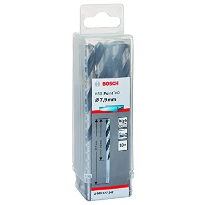 Imagen de Bosch Professional 10 brocas helicoidales HSS PointTeQ, para metal, 7.9 x 75 117 mm, accesorio de taladro