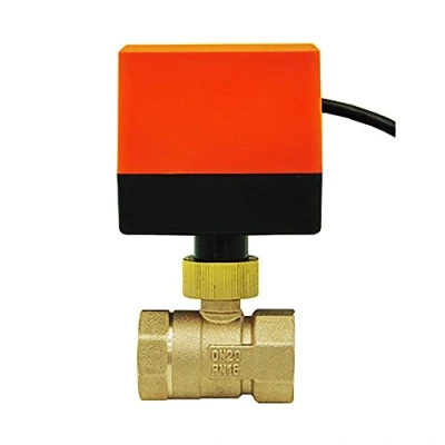 Imagen de Valvula bola esfera motorizada DN15 DN20 DN25 DN32 DN40 DN50 AC220V AC24V DC12V 2 vias laton calefaccion suelo climatizacion